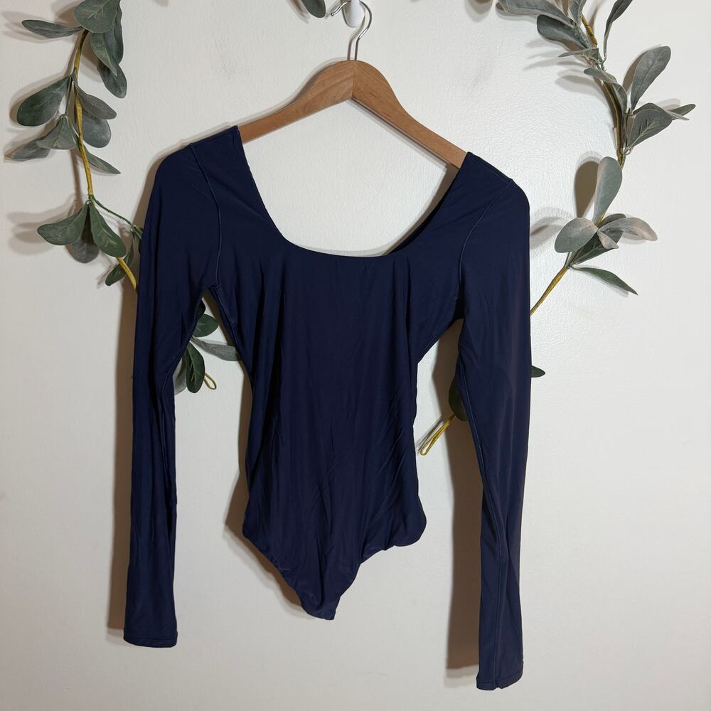 Aerie Smoothez Dark Blue Long Sleeve Bodysuit